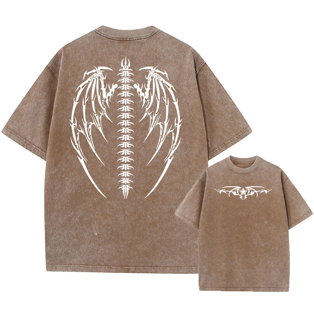 Late Night Oversized Wings Printed Tshirts Gym Vintage — Men's