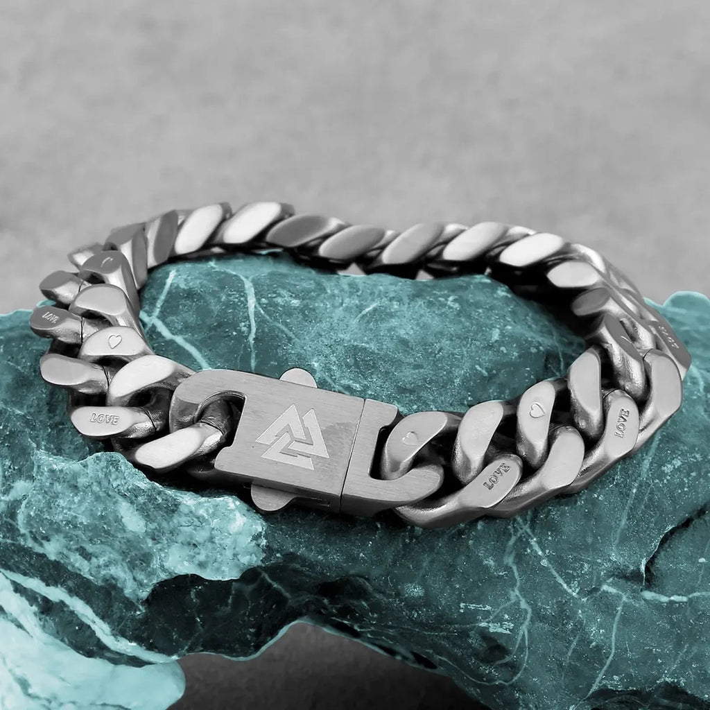 Big Starz Nordic Rune Cuban Chain Bracelet detail
