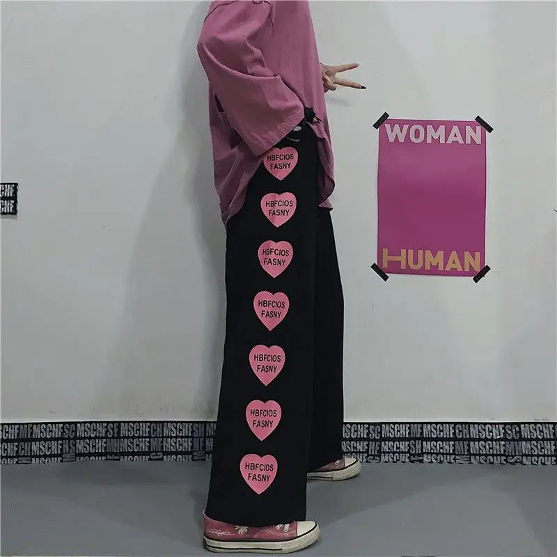 Heavy Rotation Japanese Y2k Oversize Graphic Wide Sweatpants — Men's
