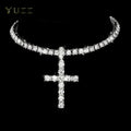 Iced out cross pendant necklace