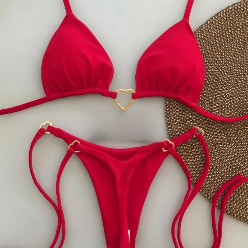 White lace-up bikini detail