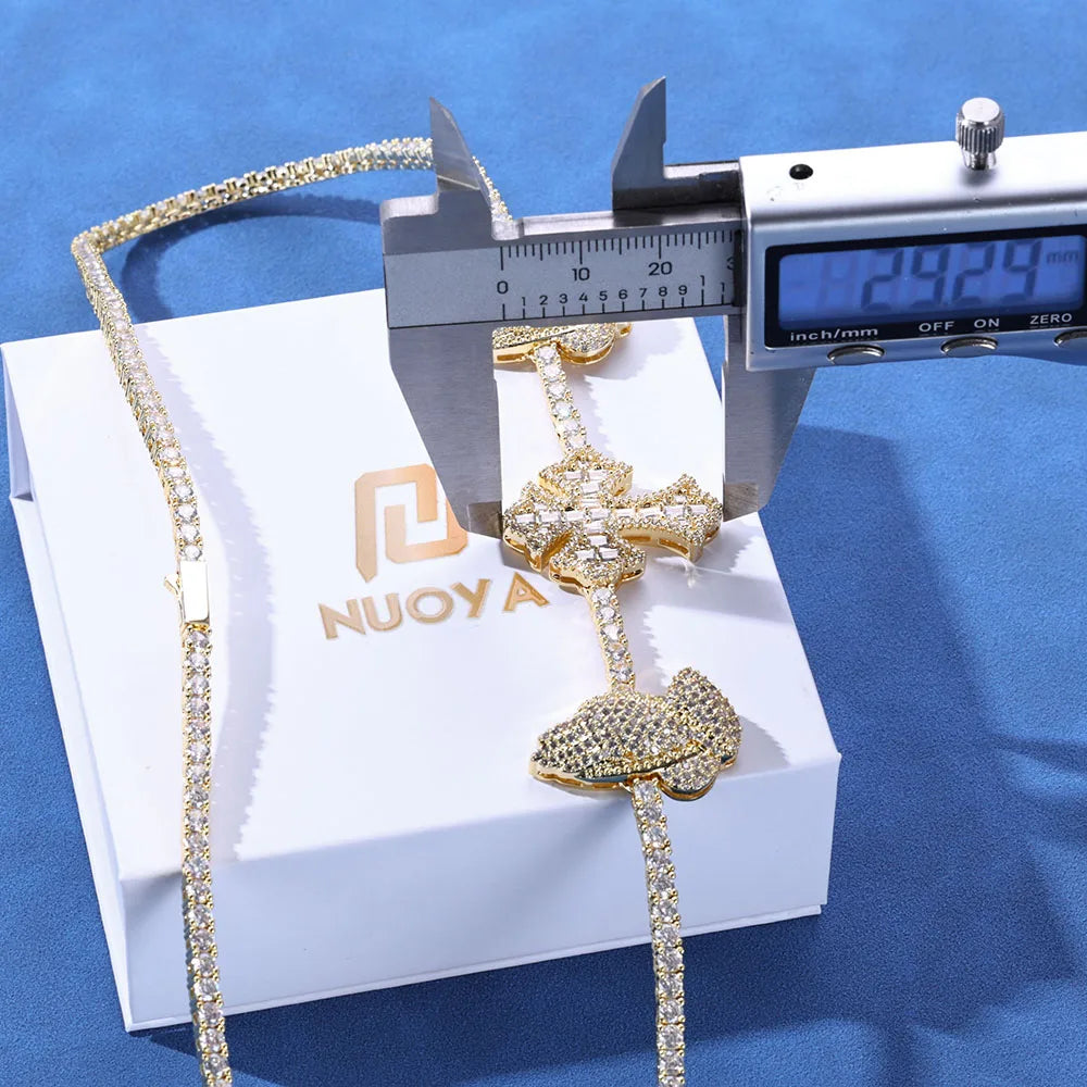 Big Starz VVS Moissanite Cross Necklace — 925 Silver alternate view