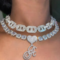 Cursive letter pendant choker