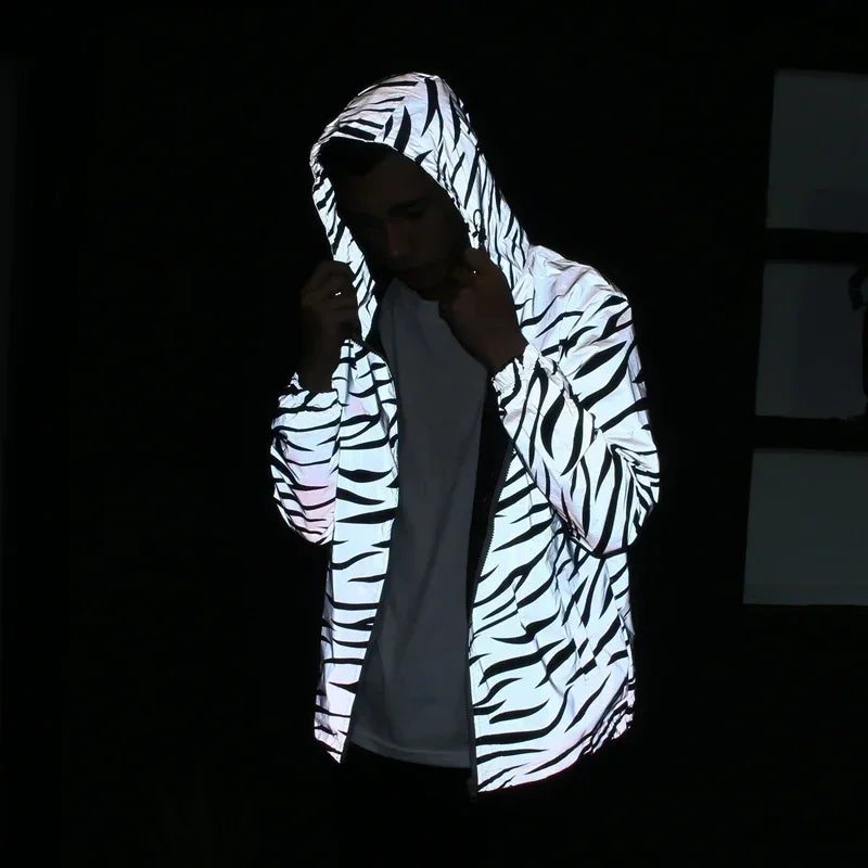 Big Starz Reflective Leopard Windbreaker Jacket alternate view