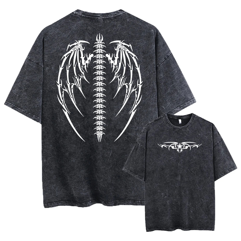 Late Night Oversized Wings Printed Tshirts Gym Vintage — Men's