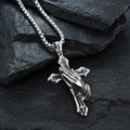 Big Starz Praying Hands Cross Pendant Necklace