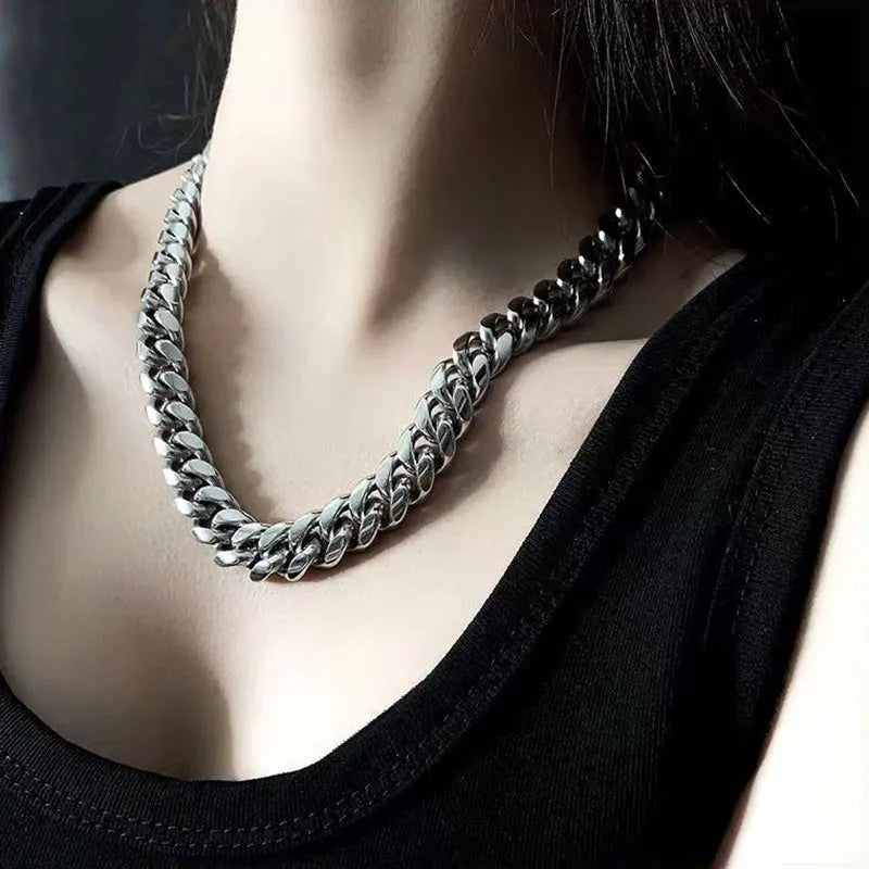 Big Starz 12mm Iced Clasp Cuban Chain — Steel