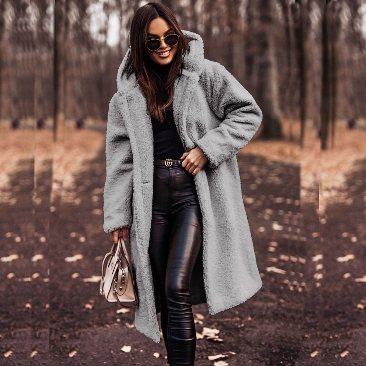 Big Starz Hooded Faux Fur Long Coat