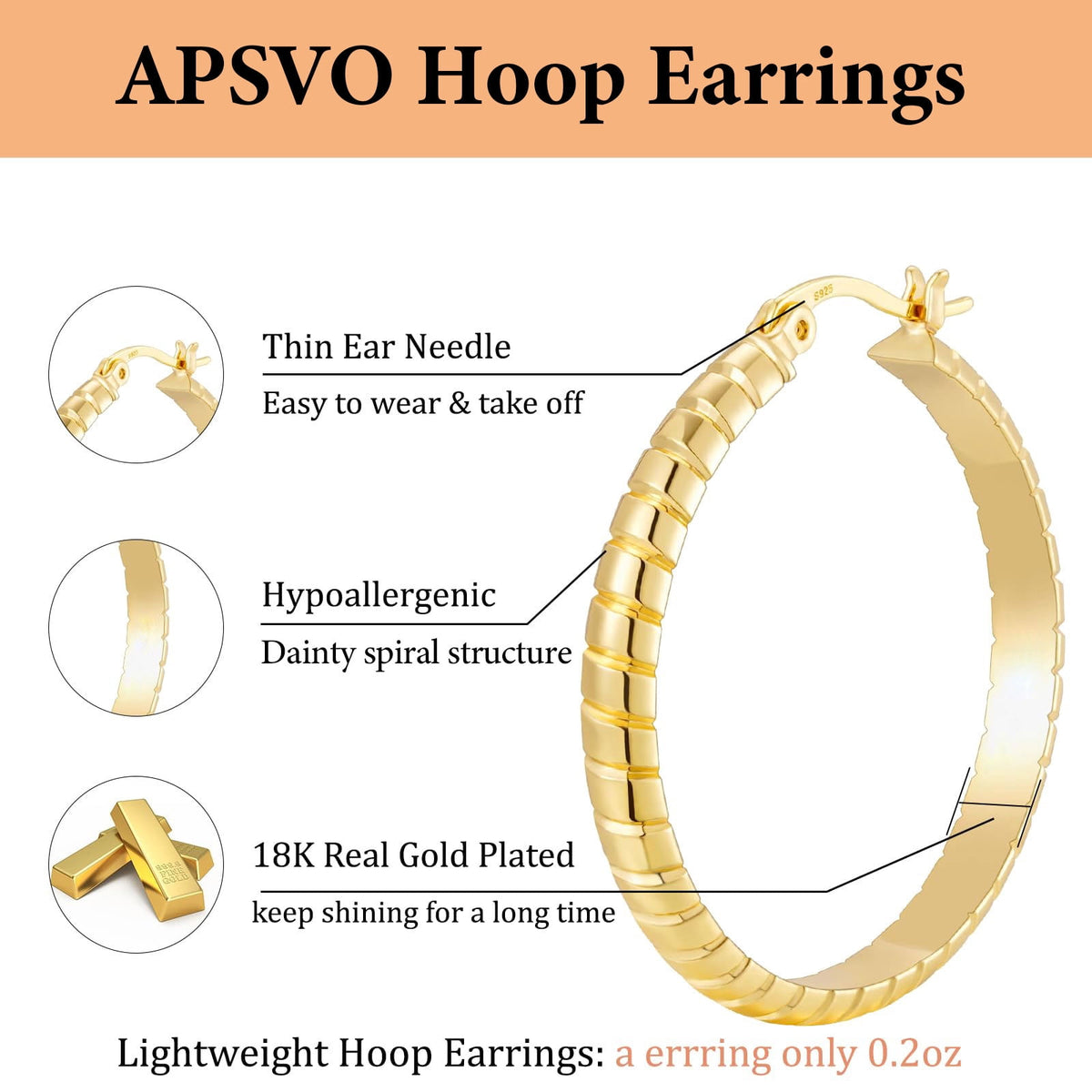 Cold World 18K Gold-Plated Hoop Earrings — Chunky