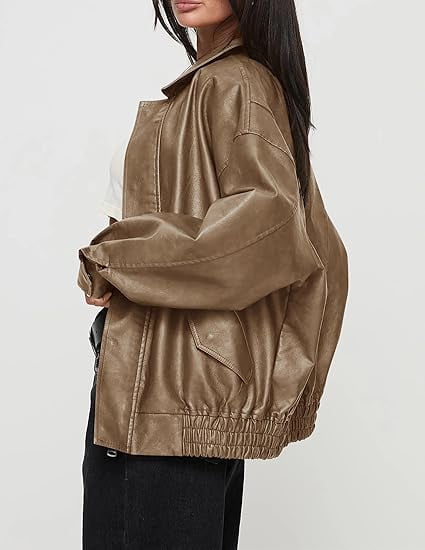 Blizzard Vegan Leather Moto Jacket — Oversized