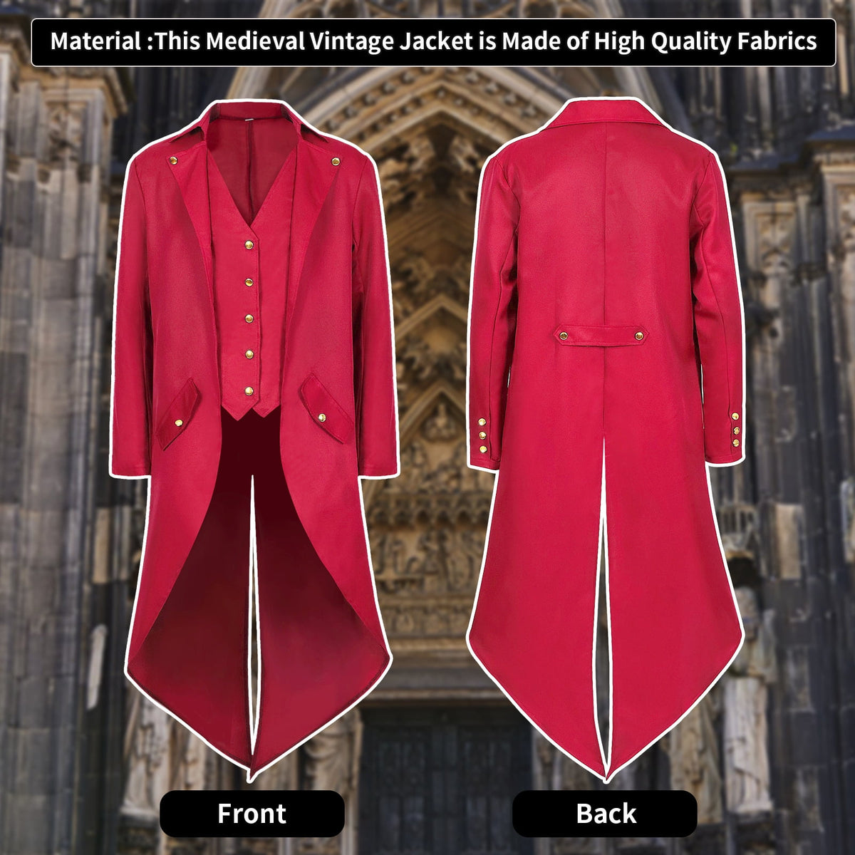 Bad Spirit Medieval Gothic Steampunk Tailcoat Medieval Victorian Costume — Men's