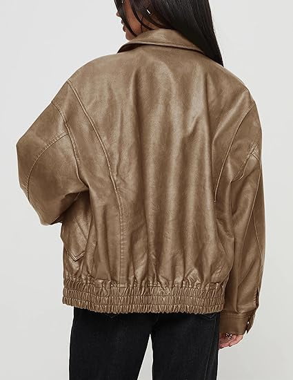 Big Starz Faux Leather Moto Jacket detail