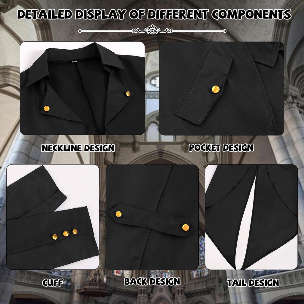 Graveyard Medieval Gothic Steampunk Tailcoat Medieval Victorian Costume — Men's
