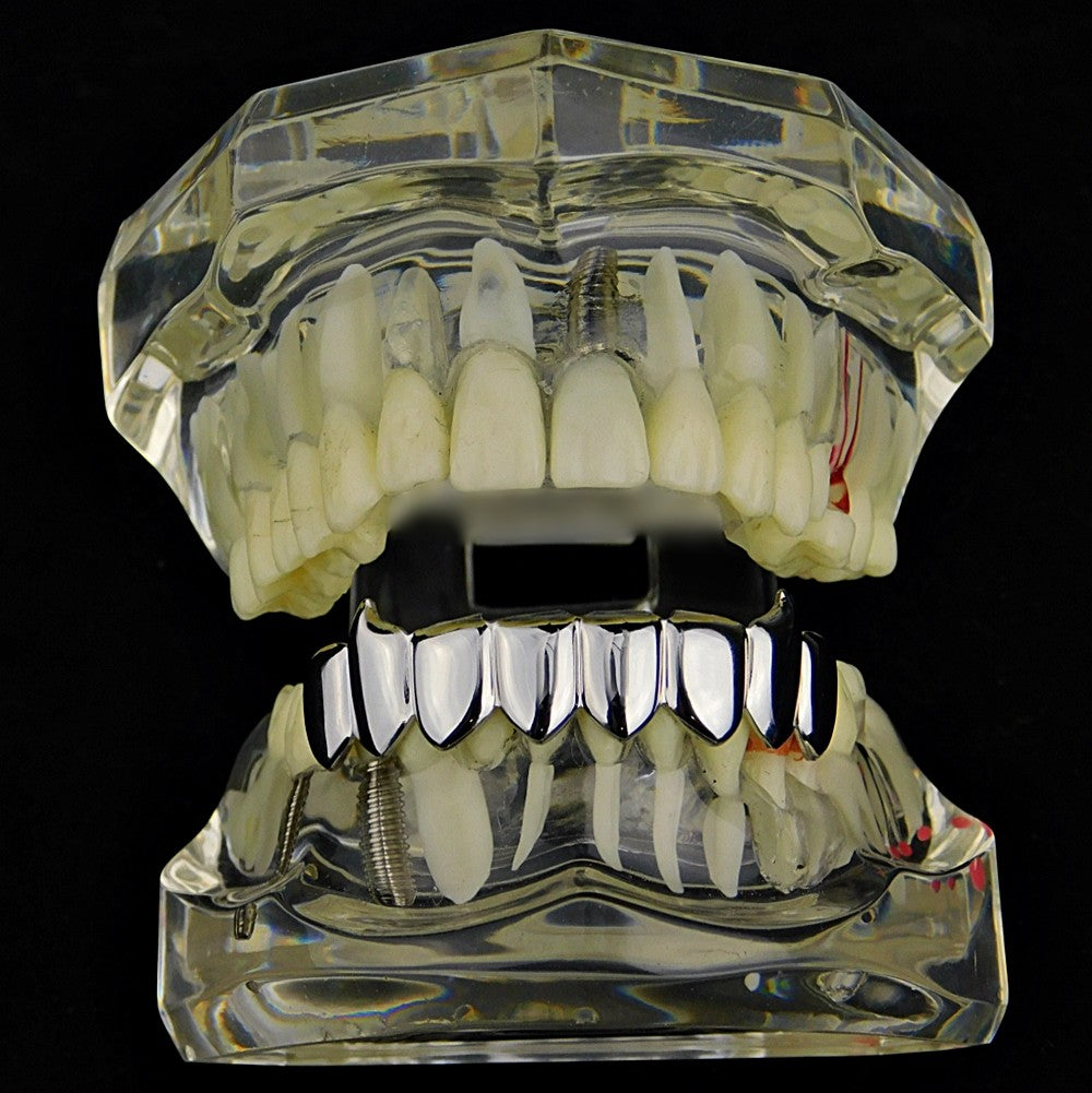 Big Starz Fang Grillz — Silver-Tone, Bottom Set