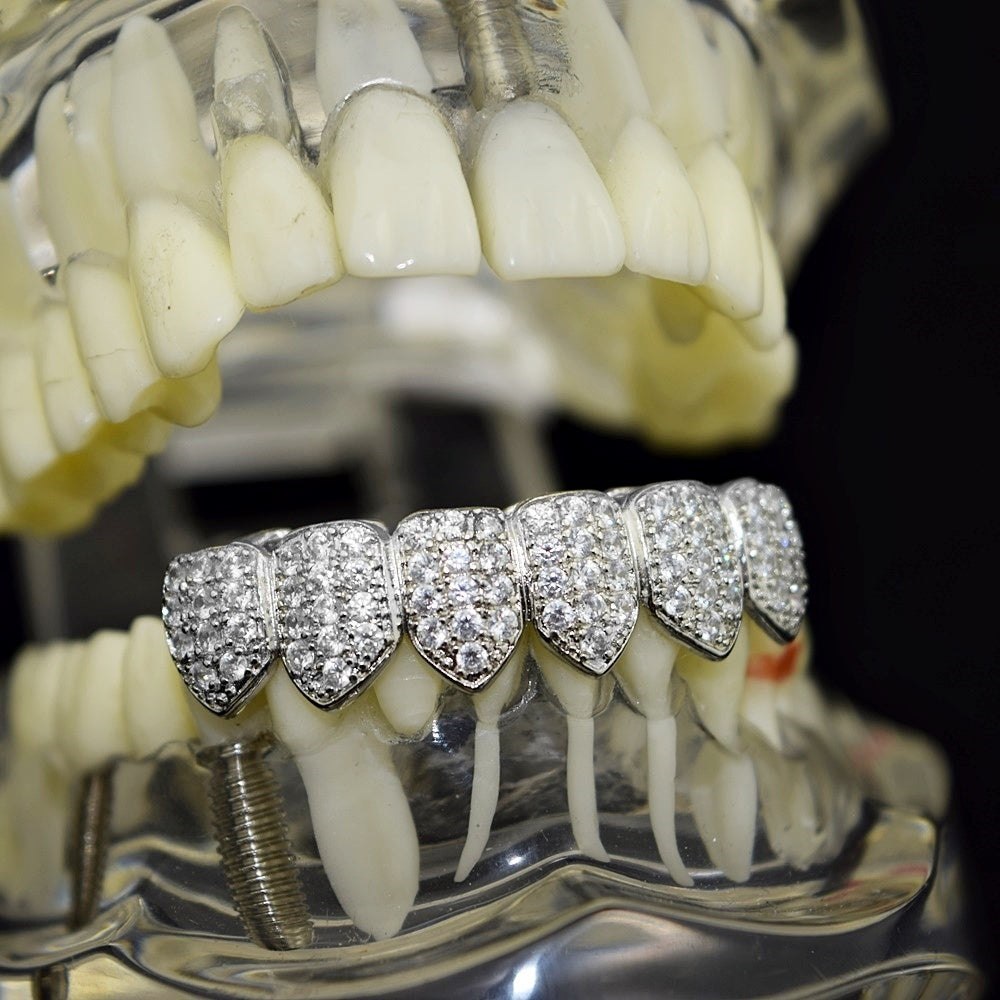 Big Starz Flooded Bottom Grillz — Silver Tone