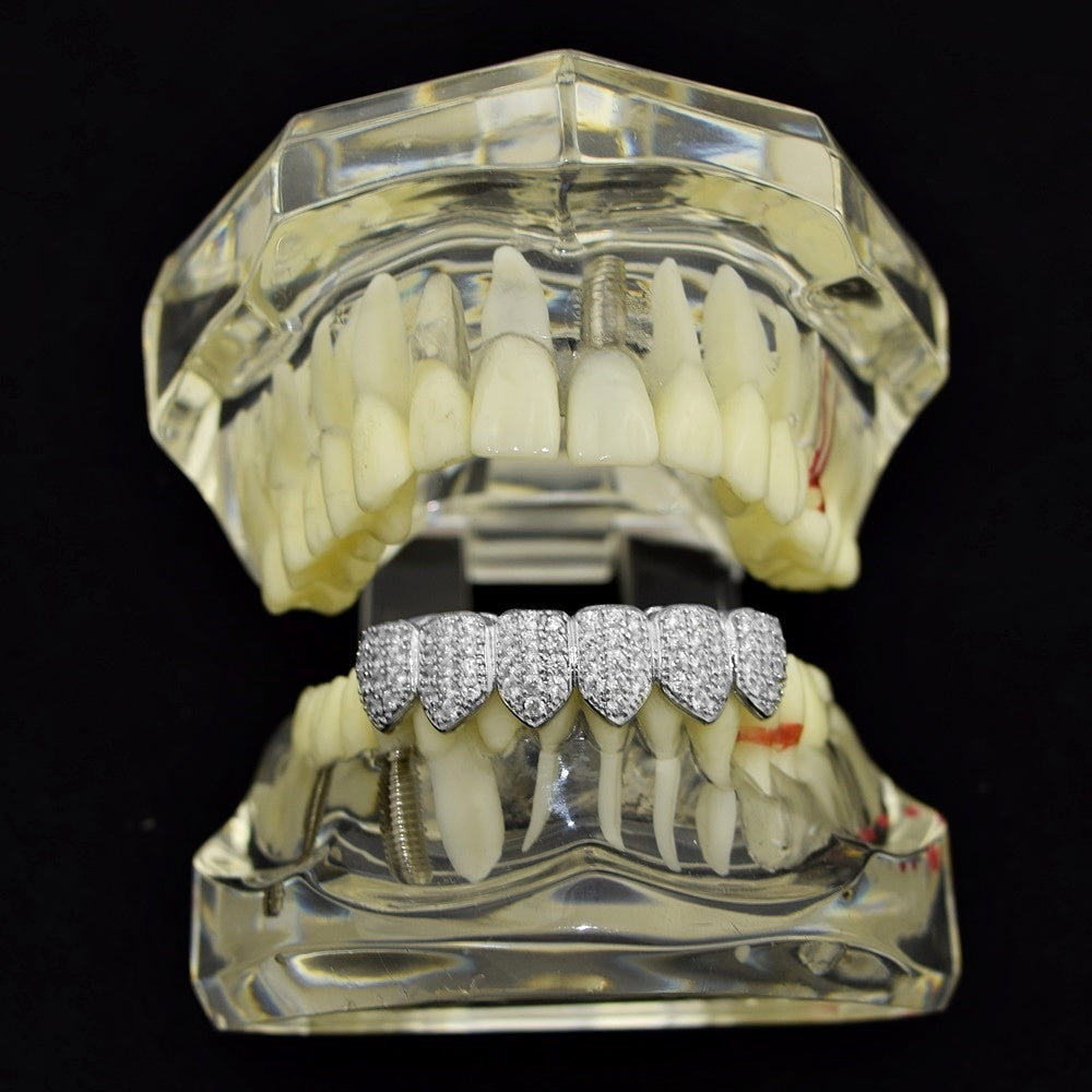 Big Starz Flooded Bottom Grillz — Silver Tone