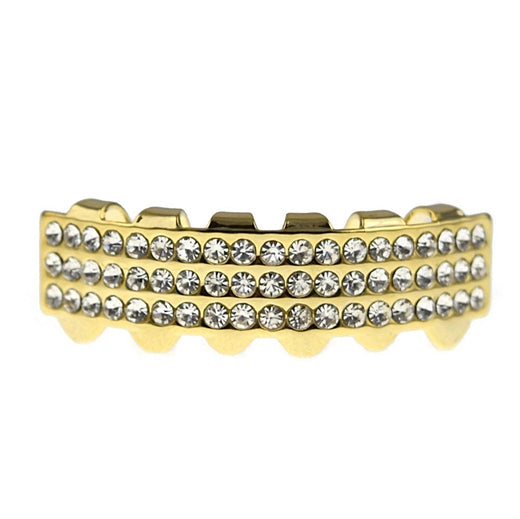 Big Starz Three-Row Bottom Grillz — 14K Gold Plated