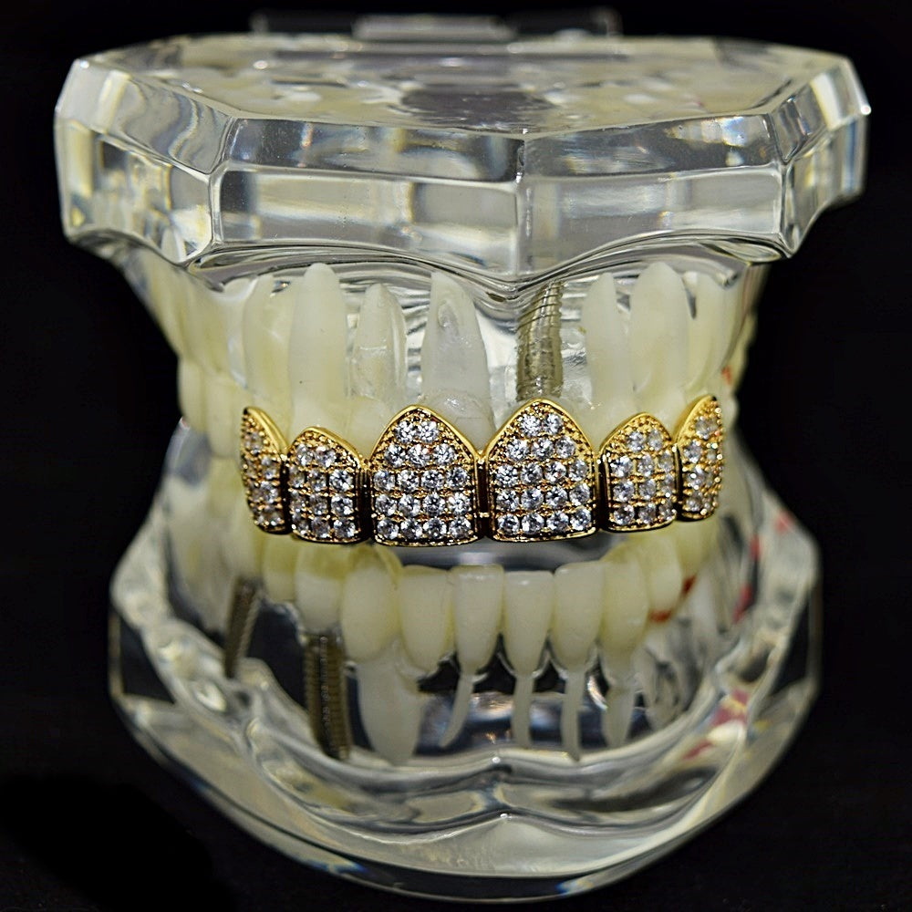 Big Starz Iced Top Grillz — 18K Gold Plated