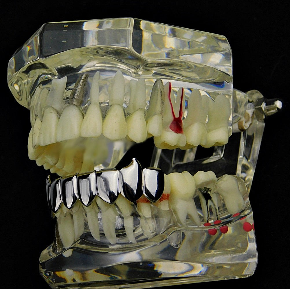 Big Starz Fang Grillz — Silver-Tone, Bottom Set
