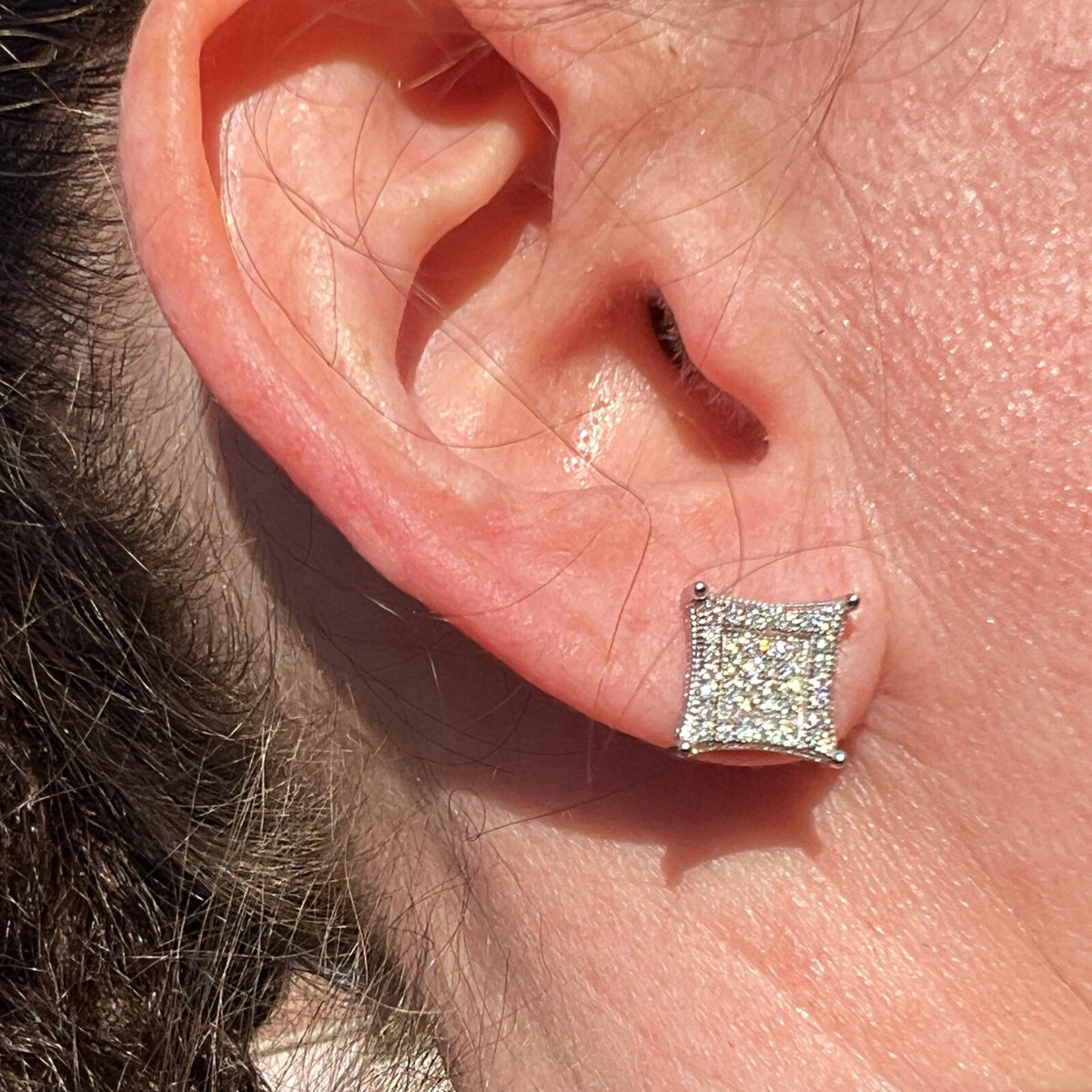 Flawless Moissanite Sterling Silver Earrings