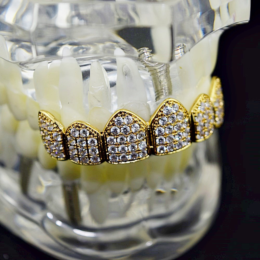 Big Starz Iced Top Grillz — 18K Gold Plated