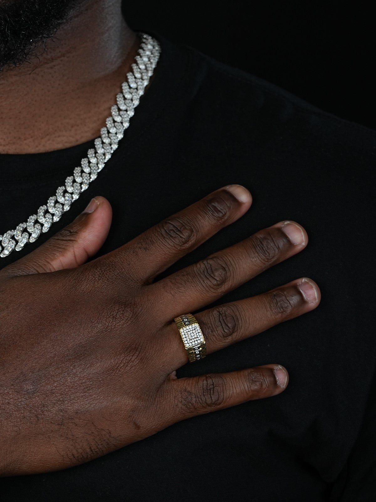Chain Gang Moissanite 14K Gold-Plated Statement Piece